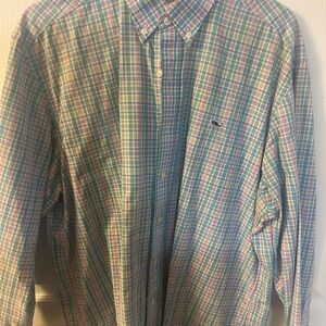 Vineyard Vines Men's Pastel Plaid Button Down Shirt